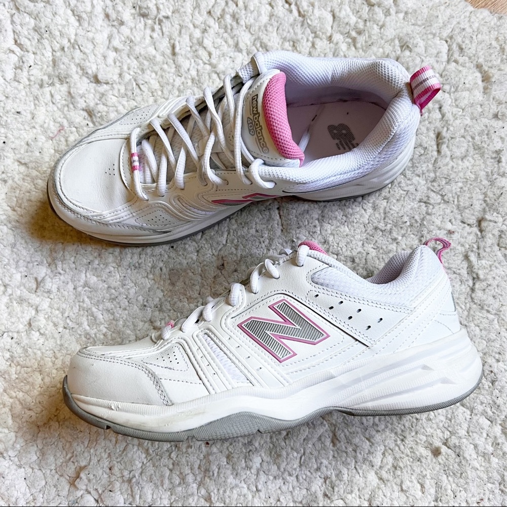 New Balance 409 White Pink Women Cross Training Lace Up Sneakers Size 9.5